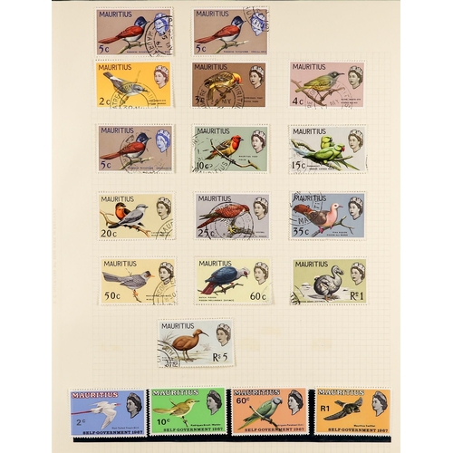 828 - MAURITIUS 1879 - 1967 COLLECTION of around 275 used stamps on album pages, stc £1800+. Lot 828 [b]