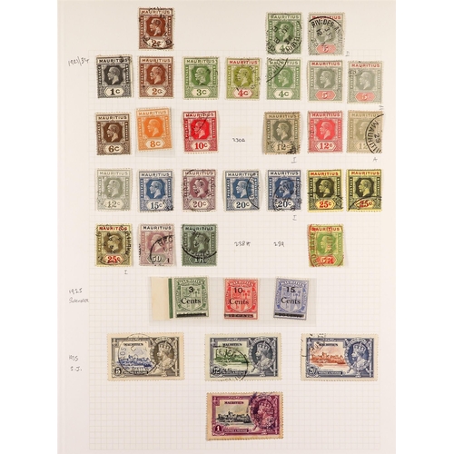 828 - MAURITIUS 1879 - 1967 COLLECTION of around 275 used stamps on album pages, stc £1800+. Lot 828 [b]