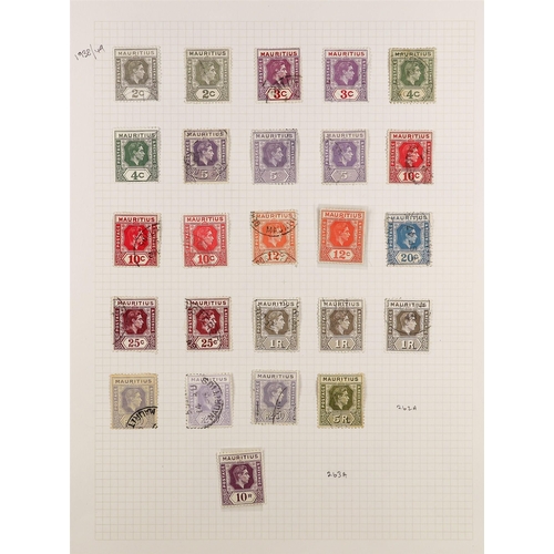 828 - MAURITIUS 1879 - 1967 COLLECTION of around 275 used stamps on album pages, stc £1800+. Lot 828 [b]