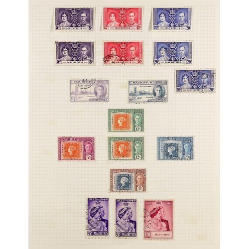 828 - MAURITIUS 1879 - 1967 COLLECTION of around 275 used stamps on album pages, stc £1800+. Lot 828 [b]