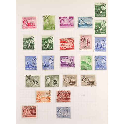 828 - MAURITIUS 1879 - 1967 COLLECTION of around 275 used stamps on album pages, stc £1800+. Lot 828 [b]