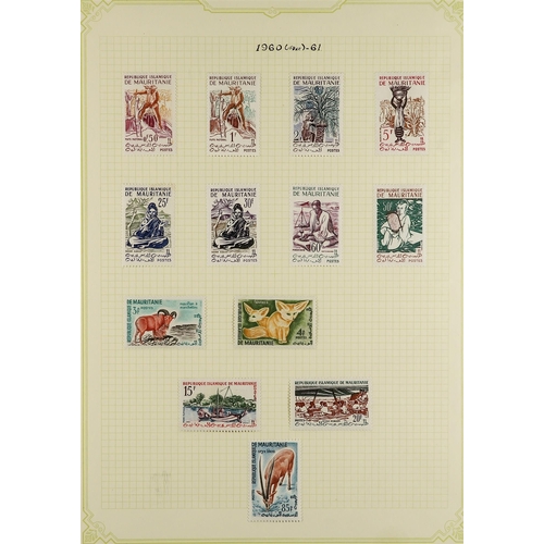 830 - MAURITANIA 1960 - 1988 COLLECTION of around 500 stamps & miniature sheets, on album pages, complete ... 