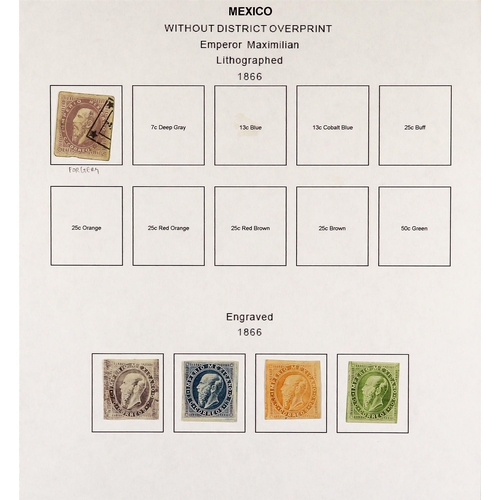 831 - MEXICO 1856 - 1868 'CLASSICS' ISSUES COLLECTION of around 100 mint & used stamps with a degree of sp... 