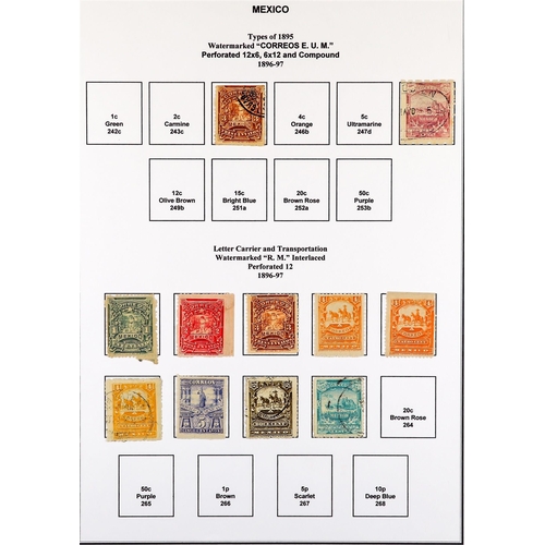 832 - MEXICO 1872 - 1910 EXTENSIVE COLLECTION of over 300 mint & used stamps with a degree of specialisati... 