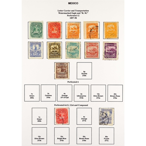 832 - MEXICO 1872 - 1910 EXTENSIVE COLLECTION of over 300 mint & used stamps with a degree of specialisati... 