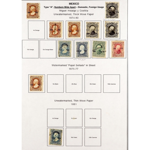 832 - MEXICO 1872 - 1910 EXTENSIVE COLLECTION of over 300 mint & used stamps with a degree of specialisati... 