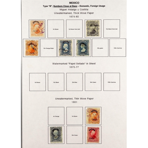 832 - MEXICO 1872 - 1910 EXTENSIVE COLLECTION of over 300 mint & used stamps with a degree of specialisati... 