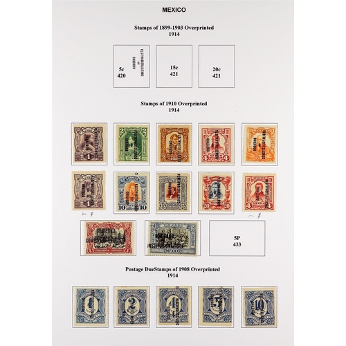 834 - MEXICO 1913 - 1916 CIVIL WAR COLLECTION of around 300 mint stamps on pages, comprehensive with Sonor... 