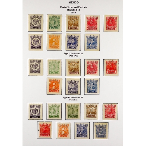 834 - MEXICO 1913 - 1916 CIVIL WAR COLLECTION of around 300 mint stamps on pages, comprehensive with Sonor... 