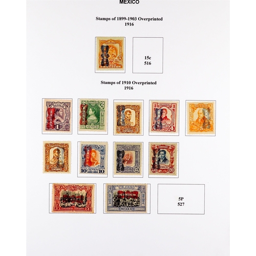 834 - MEXICO 1913 - 1916 CIVIL WAR COLLECTION of around 300 mint stamps on pages, comprehensive with Sonor... 