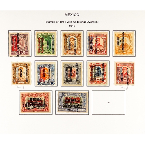 834 - MEXICO 1913 - 1916 CIVIL WAR COLLECTION of around 300 mint stamps on pages, comprehensive with Sonor... 