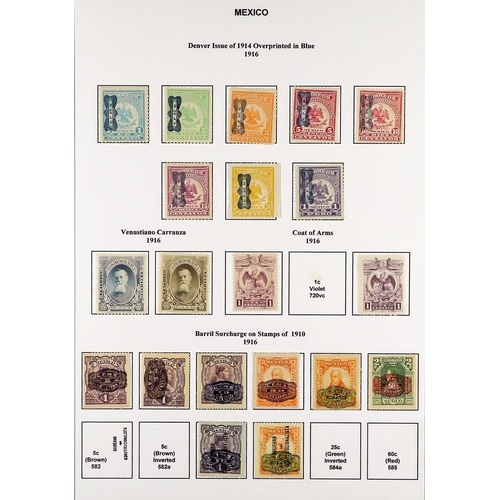 834 - MEXICO 1913 - 1916 CIVIL WAR COLLECTION of around 300 mint stamps on pages, comprehensive with Sonor... 