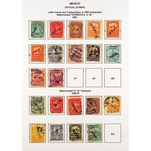 835 - MEXICO OFFICIALS 1894 - 1911 COLLECTION of 110+ mint & used stamps on album pages, note 1894 blue Hi... 