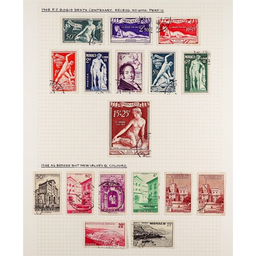 837 - MONACO 1922 - 1949 COLLECTION of several 100's chiefly very fine used stamps on album pages, many co... 