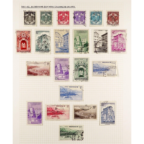 837 - MONACO 1922 - 1949 COLLECTION of several 100's chiefly very fine used stamps on album pages, many co... 