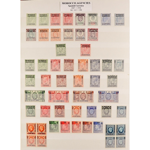 843 - MOROCCO AGENCIES 1898 - 1957 EXTENSIVE MINT / NEVER HINGED MINT COLLECTION of over 400 stamps on pro... 