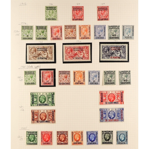 844 - MOROCCO AGENCIES 1907 - 1949 MINT COLLECTION of around 200 stamps on 9 album pages (gaps where used ... 