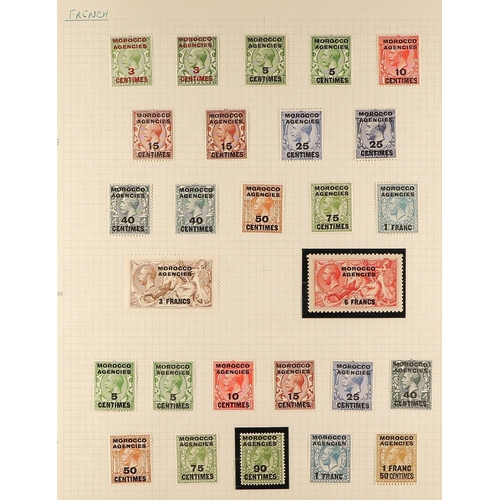 844 - MOROCCO AGENCIES 1907 - 1949 MINT COLLECTION of around 200 stamps on 9 album pages (gaps where used ... 