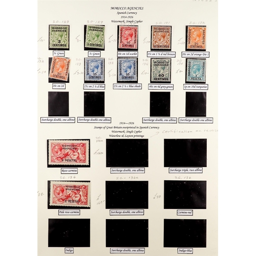 852 - MOROCCO AGENCIES SPANISH CURRENCY 1907 - 1952 COLLECTION of 78 mint stamps on album pages, note 1907... 