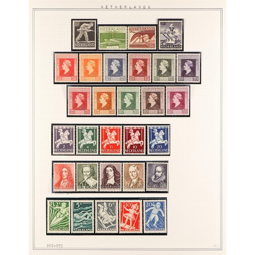 866 - NETHERLANDS 1924 - 1967 NEVER HINGED MINT COLLECTION around 280 stamps on album pages, complete sets... 