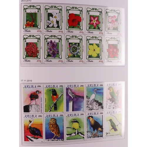 871 - NETHERLAND COLONIES ARUBA 1986-2011 comprehensive never hinged mint collection in Davo hingeless alb... 