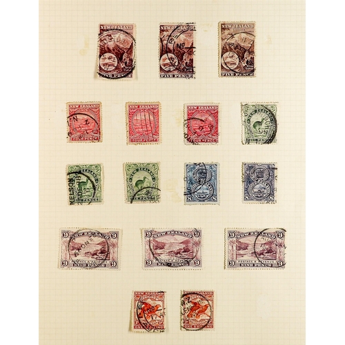 878 - NEW ZEALAND 1898 - 1920 USED COLLECTION semi-specialized with additional covers, shades, perfs, etc ... 