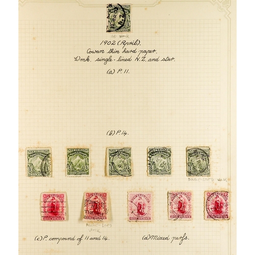 878 - NEW ZEALAND 1898 - 1920 USED COLLECTION semi-specialized with additional covers, shades, perfs, etc ... 