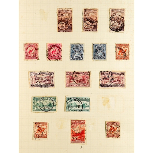 878 - NEW ZEALAND 1898 - 1920 USED COLLECTION semi-specialized with additional covers, shades, perfs, etc ... 