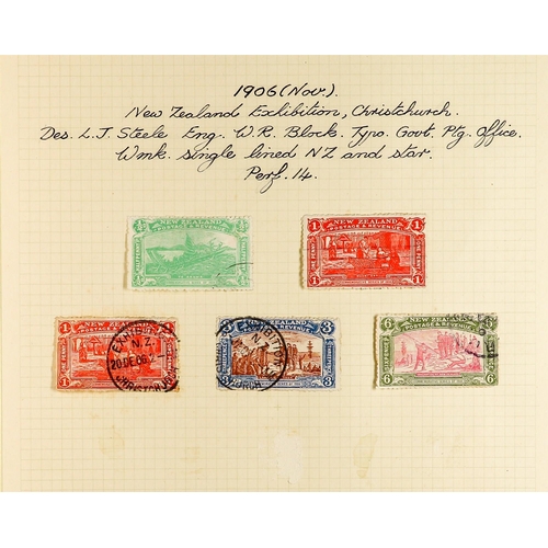 878 - NEW ZEALAND 1898 - 1920 USED COLLECTION semi-specialized with additional covers, shades, perfs, etc ... 