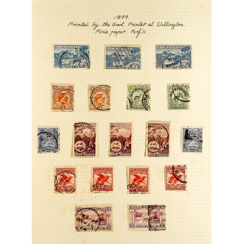 878 - NEW ZEALAND 1898 - 1920 USED COLLECTION semi-specialized with additional covers, shades, perfs, etc ... 