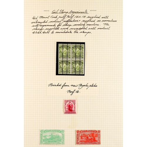 885 - NEW ZEALAND 1900 - 1920 SEMI-SPECIALIZED MINT COLLECTION of 180+ stamps annotated on pages with addi... 