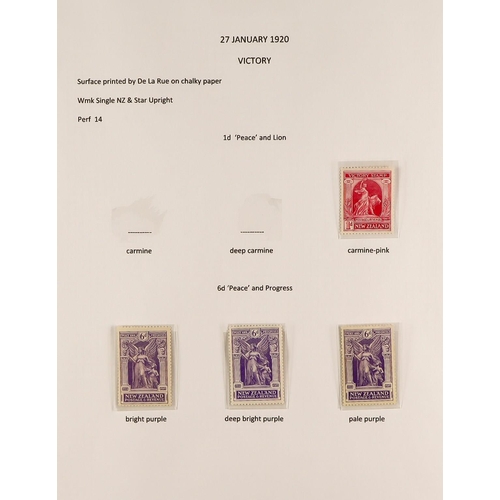 890 - NEW ZEALAND 1920 - 1966 NEVER HINGED MINT collection in album, some semi-specialisation incl shades,... 