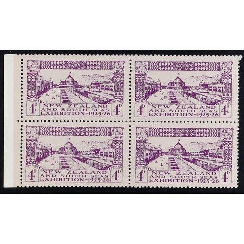 891 - NEW ZEALAND 1925 Dunedin Exhibition complete set, SG 463/65, never hinged mint marginal BLOCKS of 4.... 