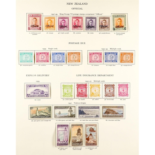 892 - NEW ZEALAND 1936 - 1947 MINT COLLECTION, MUCH 'BACK OF THE BOOK' complete for the regular postal iss... 