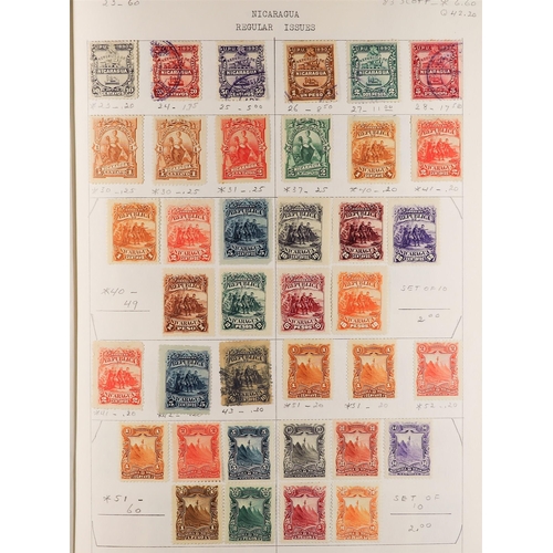 900 - NICARAGUA 1869 - 1968 COLLECTION of mint and used stamps on old approval pages, incl. a good range o... 