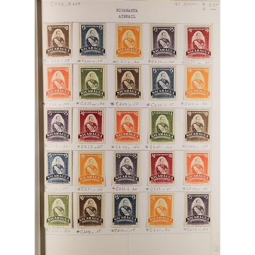 900 - NICARAGUA 1869 - 1968 COLLECTION of mint and used stamps on old approval pages, incl. a good range o... 