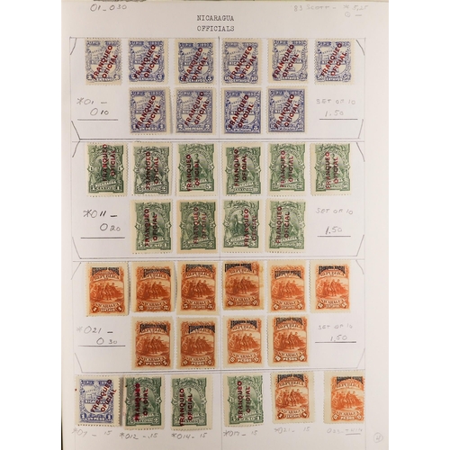 900 - NICARAGUA 1869 - 1968 COLLECTION of mint and used stamps on old approval pages, incl. a good range o... 