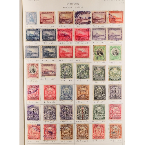 900 - NICARAGUA 1869 - 1968 COLLECTION of mint and used stamps on old approval pages, incl. a good range o... 