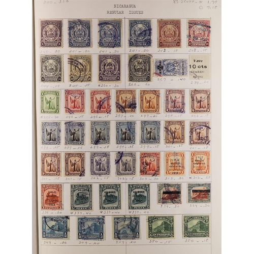 900 - NICARAGUA 1869 - 1968 COLLECTION of mint and used stamps on old approval pages, incl. a good range o... 