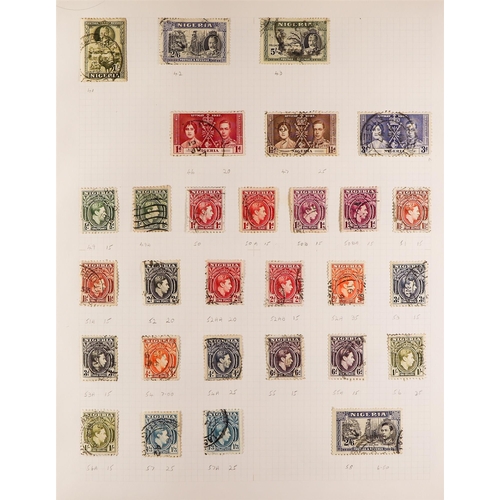 907 - NIGERIA 1900 - 1983 COLLECTION of around 500 used stamps on pages, early values to 10s. many sets, i... 