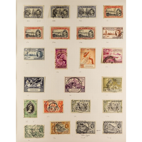 907 - NIGERIA 1900 - 1983 COLLECTION of around 500 used stamps on pages, early values to 10s. many sets, i... 