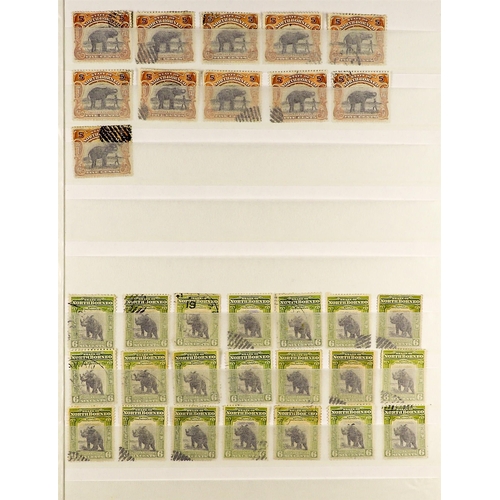 914 - NORTH BORNEO 1883 - 1961 USED ACCUMULATION of North Borneo (1500+ stamps) & Labuan (200+ stamps) in ... 