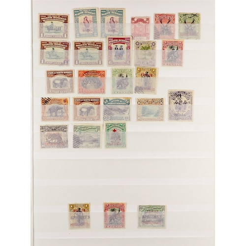 914 - NORTH BORNEO 1883 - 1961 USED ACCUMULATION of North Borneo (1500+ stamps) & Labuan (200+ stamps) in ... 