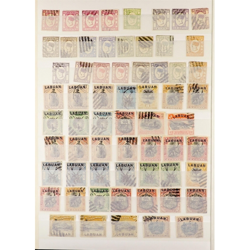 914 - NORTH BORNEO 1883 - 1961 USED ACCUMULATION of North Borneo (1500+ stamps) & Labuan (200+ stamps) in ... 