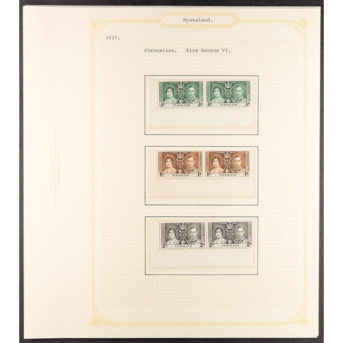 929 - NYASALAND 1937 - 1951 COMPLETE COLLECTION of mint / never hinged mint, note 1938-44 set with 5s (4, ... 