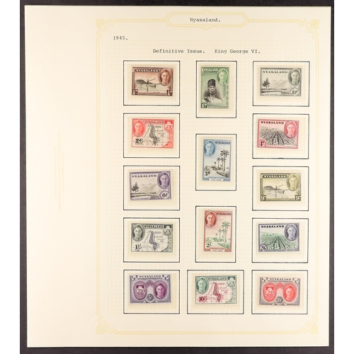 929 - NYASALAND 1937 - 1951 COMPLETE COLLECTION of mint / never hinged mint, note 1938-44 set with 5s (4, ... 