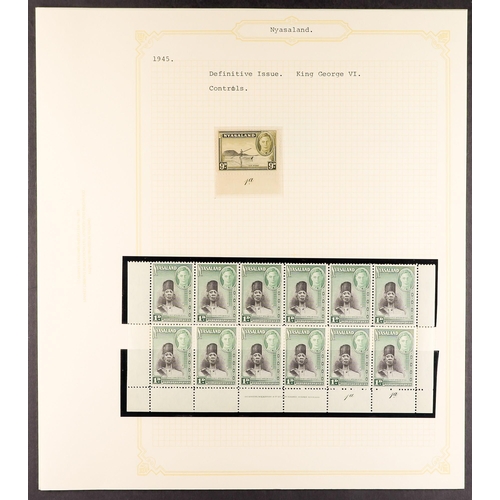 929 - NYASALAND 1937 - 1951 COMPLETE COLLECTION of mint / never hinged mint, note 1938-44 set with 5s (4, ... 