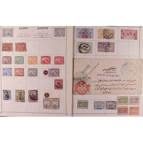 93 - 1840-1920 'OLDE TYME' COLLECTION in three Triumph albums, plus 1896 large ancient sparsely filled pr... 