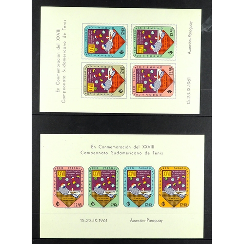 949 - PARAGUAY 1960 - 1969 NEVER HINGED MINT COLLECTION on protective pages in binder, sets & m/sheet's, n... 