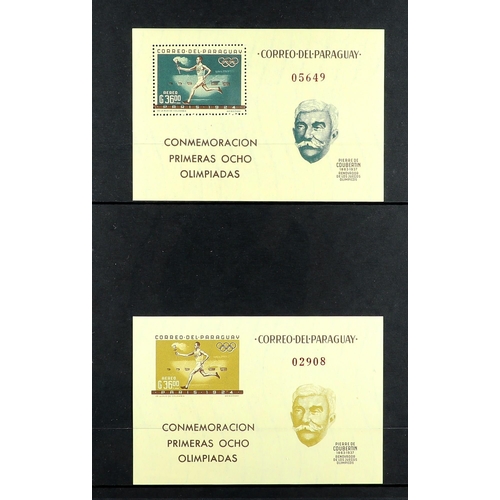 949 - PARAGUAY 1960 - 1969 NEVER HINGED MINT COLLECTION on protective pages in binder, sets & m/sheet's, n... 